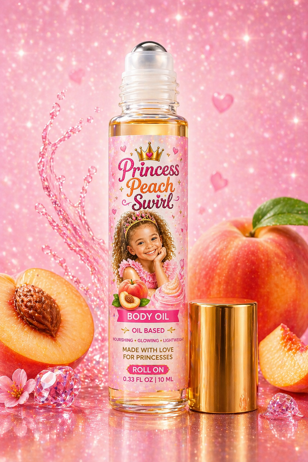 Princess Peach Swirl Roll On Body Oil