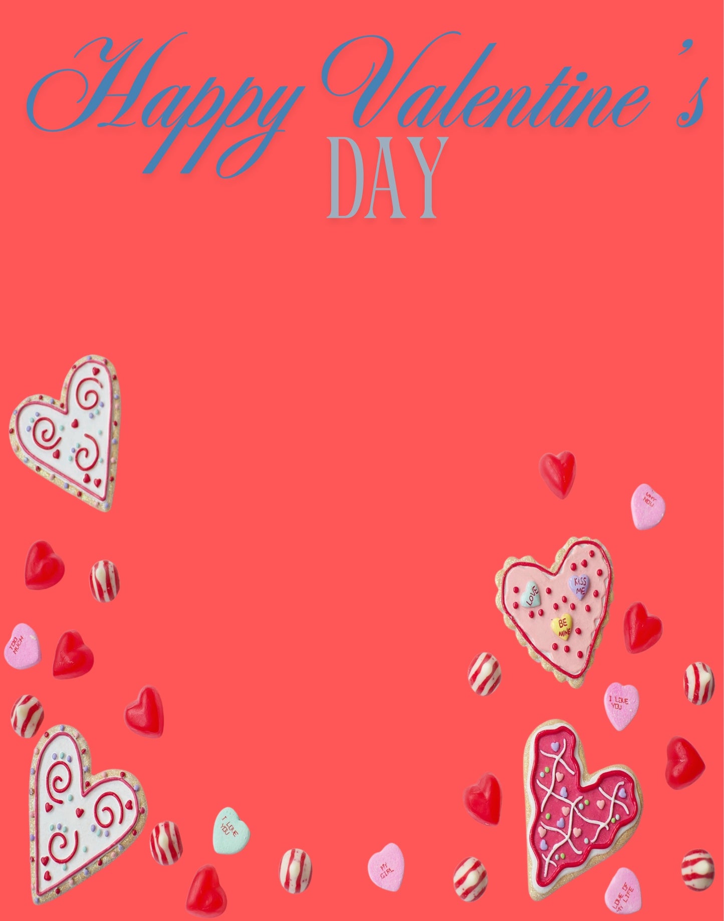 (8)Hearts/Roses Digital Templates (Editable)